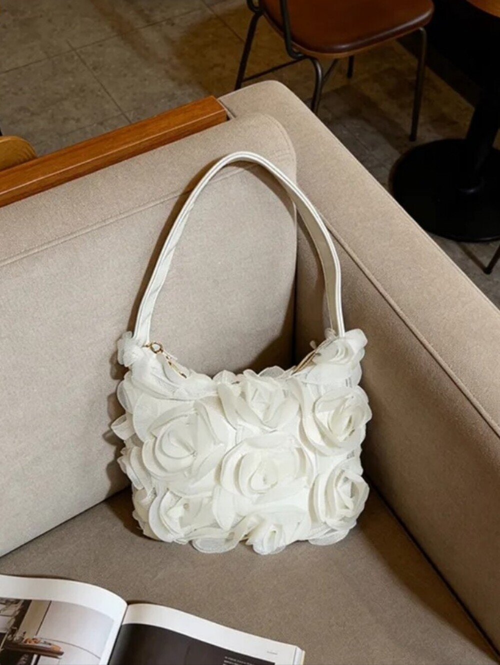 White Rose Evening Bag - Picture 3 of 6
